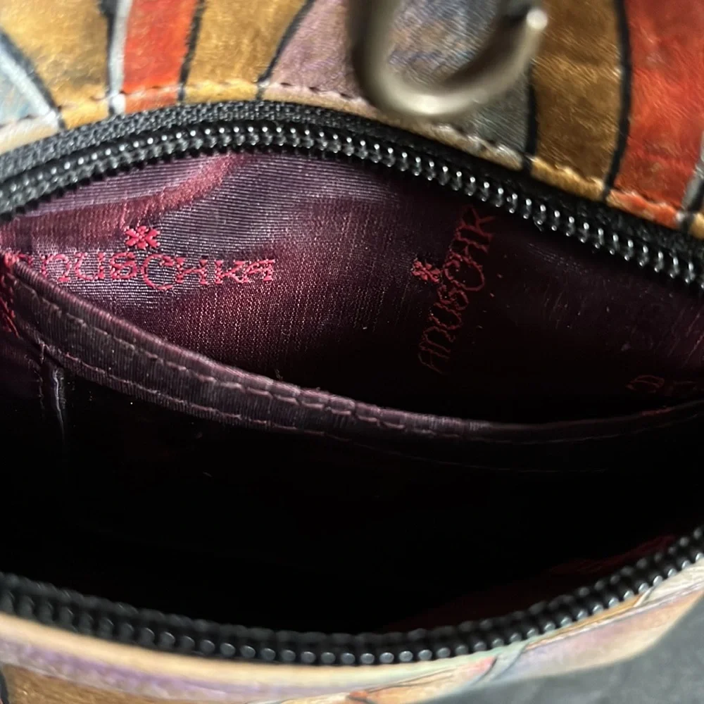 Anuschka Hand Painted Leather Boho Crossbody Bag - Picture 15 of 16